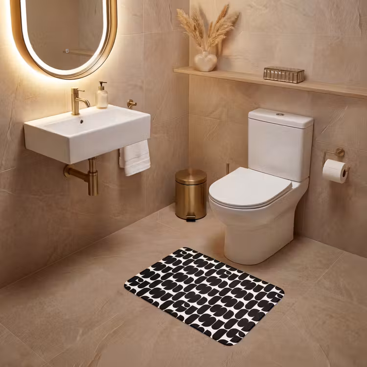 WC Mat - Modern - Patroon - Zwart — 4
