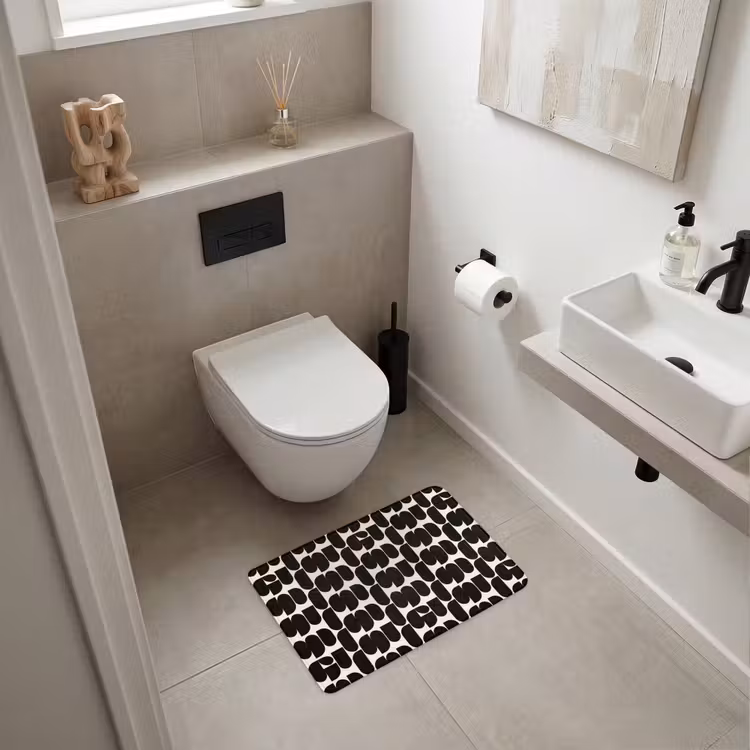 WC Mat - Modern - Patroon - Zwart — 6