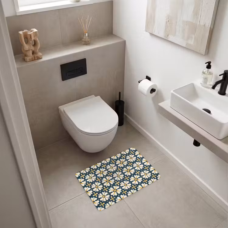 WC Mat - Motief - Tegel - Okergeel — 6