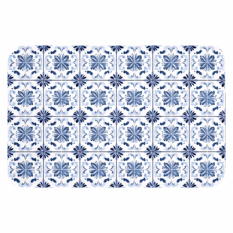 WC Mat - Patroon - Tegel - Blauw — 1