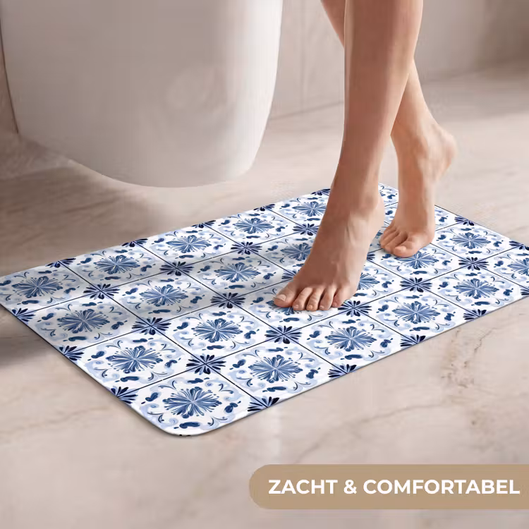WC Mat - Patroon - Tegel - Blauw — 7