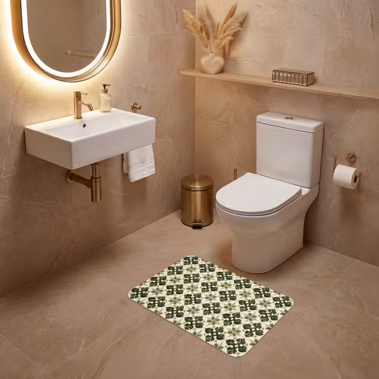WC Mat - Patroon - Tegel - Groen — 4