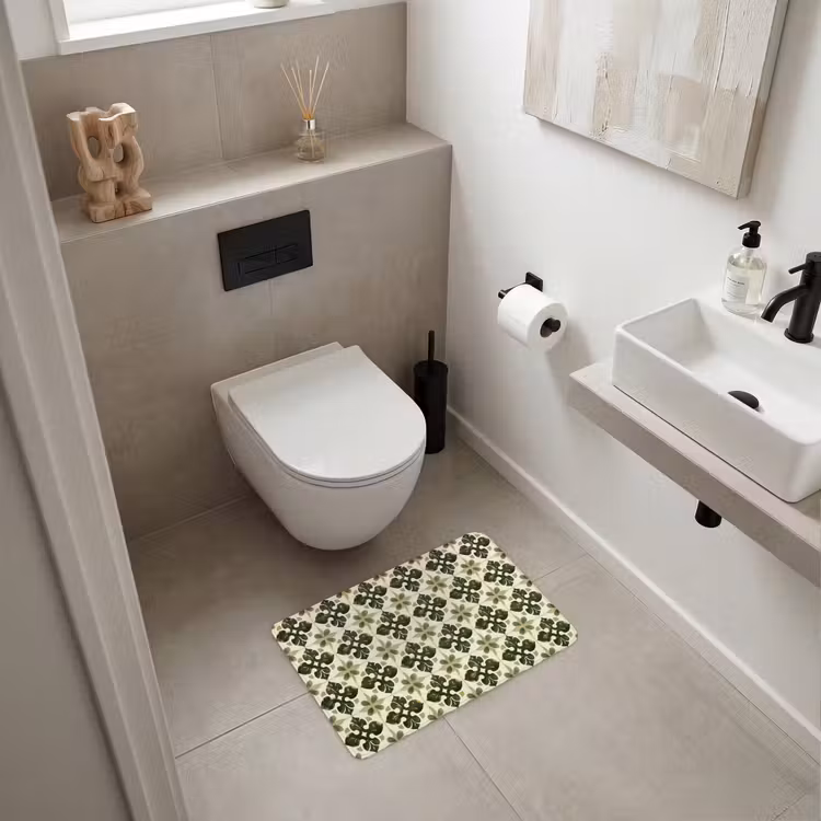 WC Mat - Patroon - Tegel - Groen — 6