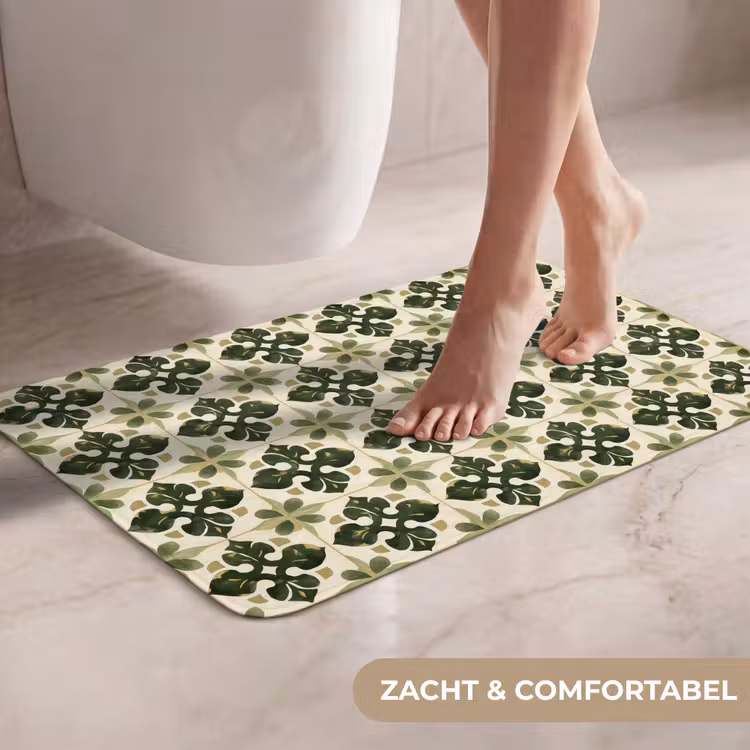 WC Mat - Patroon - Tegel - Groen — 7