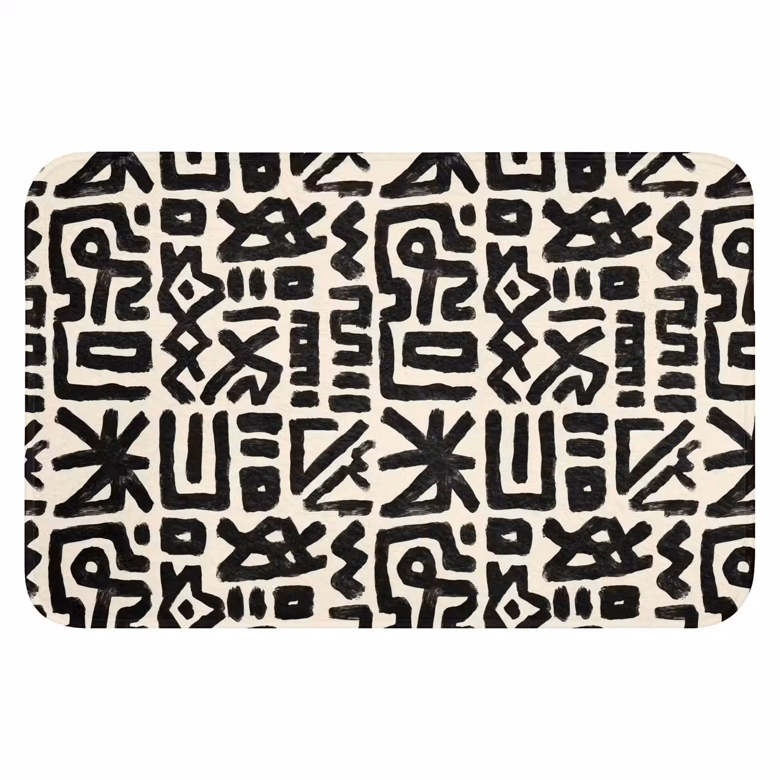 WC Mat - Geometrisch - Figuren - Zwart — 1