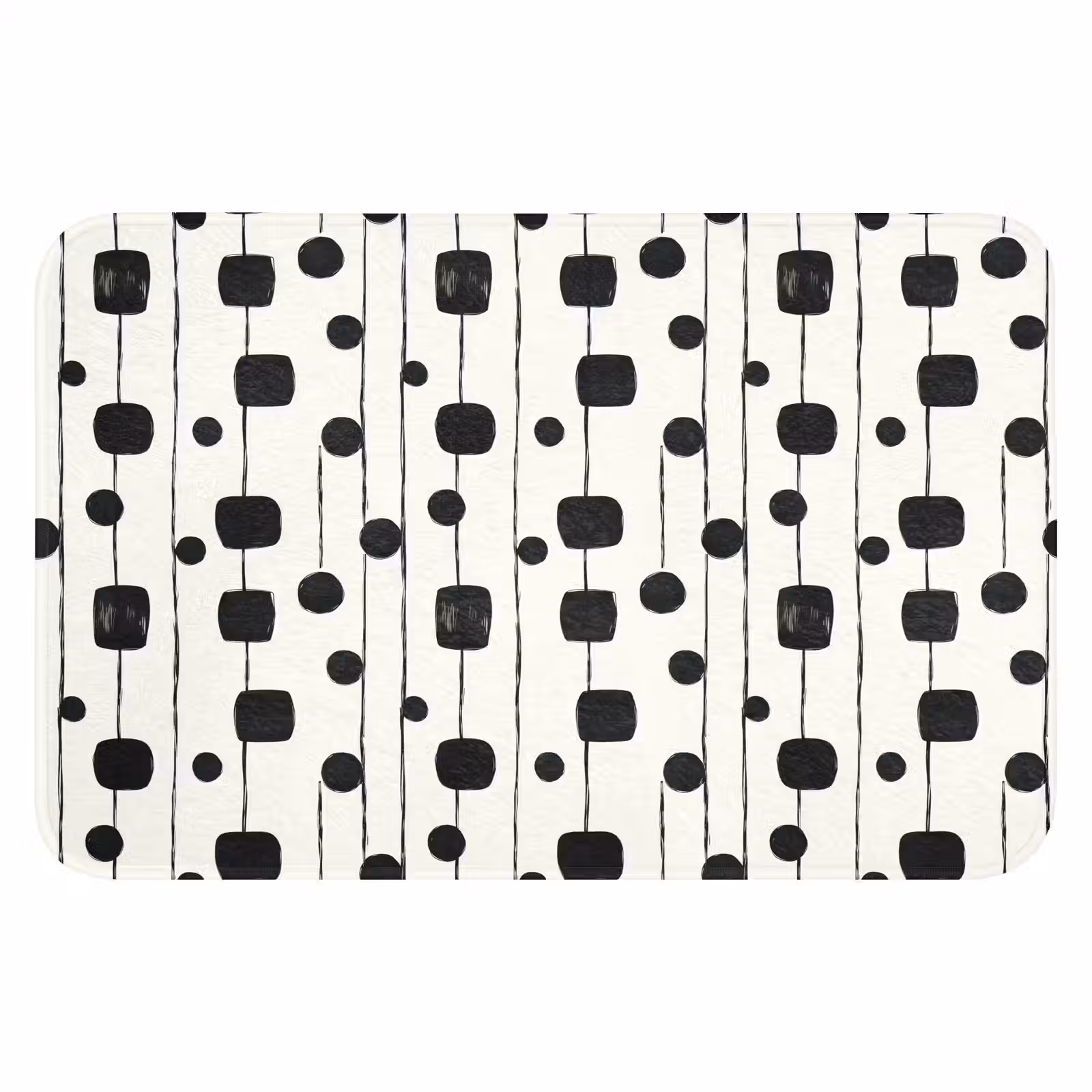 WC Mat - Grafisch - Modern - Zwart — 1