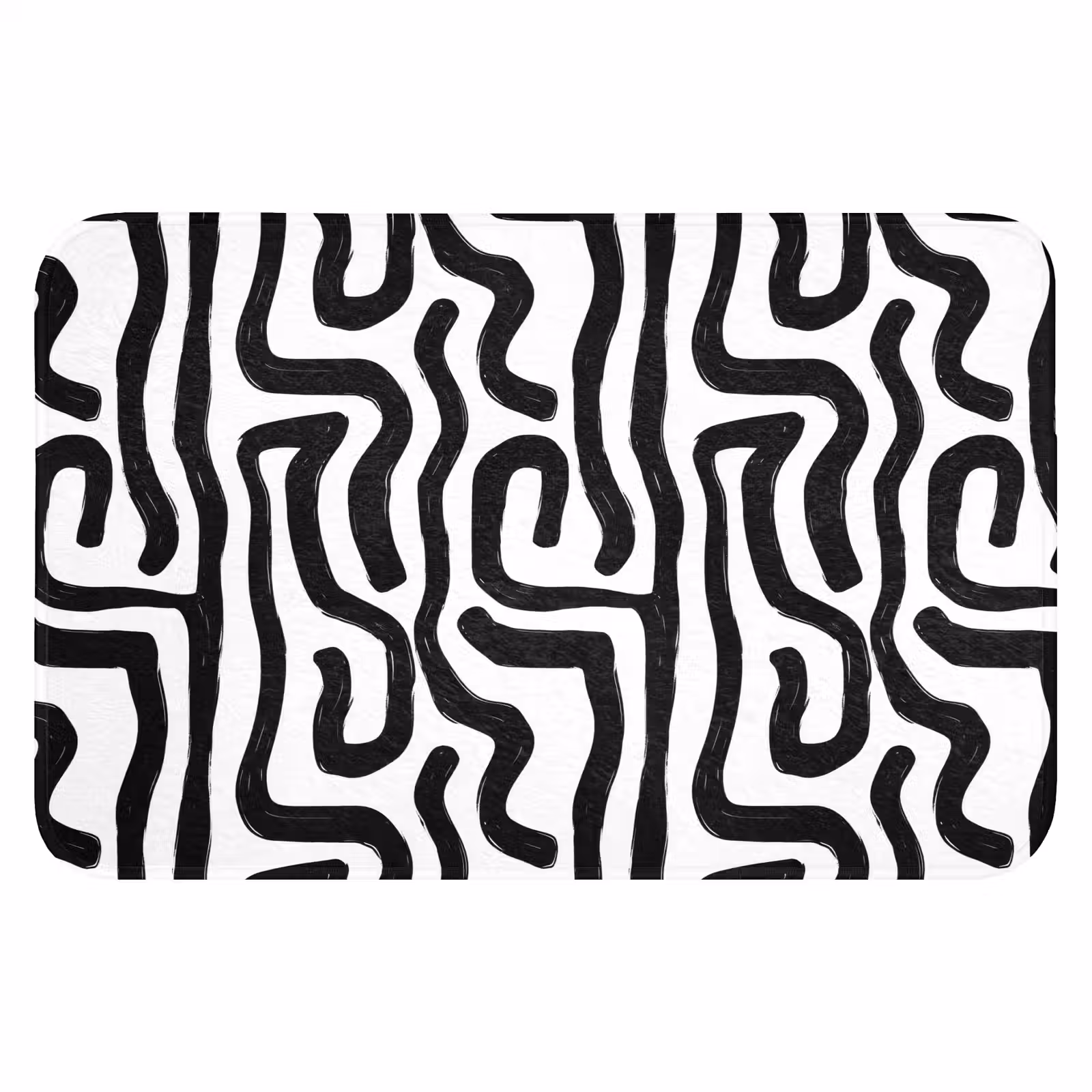 WC Mat - Modern - Lijnen - Zwart — 1