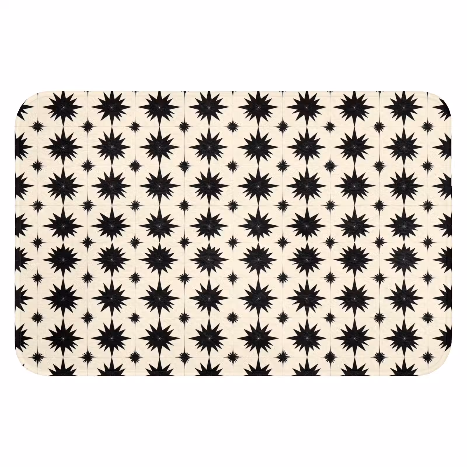 WC Mat - Stervormen - Geometrisch - Zwart — 1