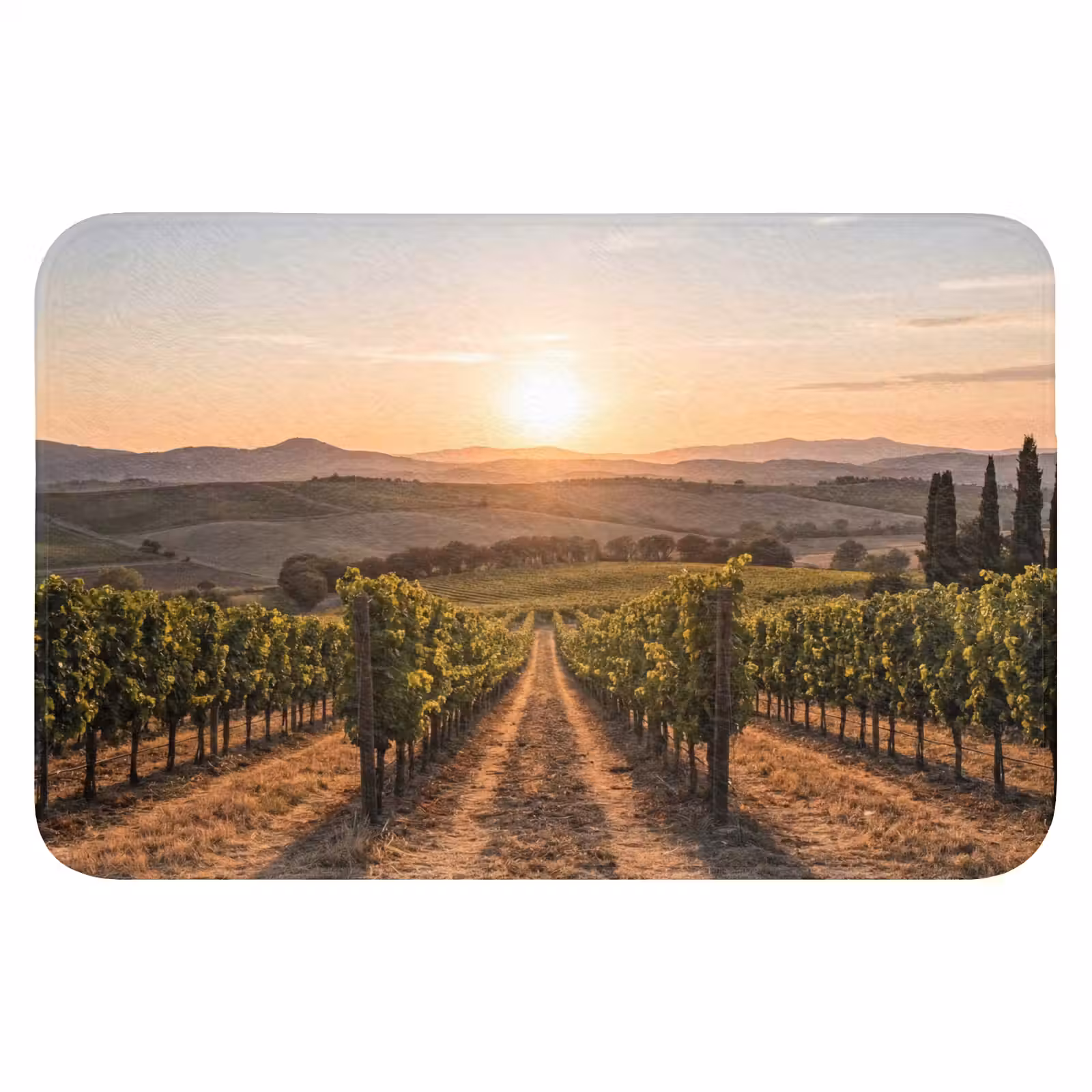 WC Mat - Wijngaard - Zonsondergang - Landschap — 1