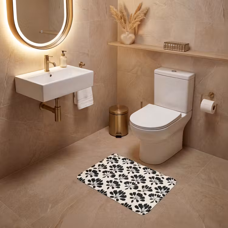 WC Mat - Abstract - Patroon - Zwart — 4