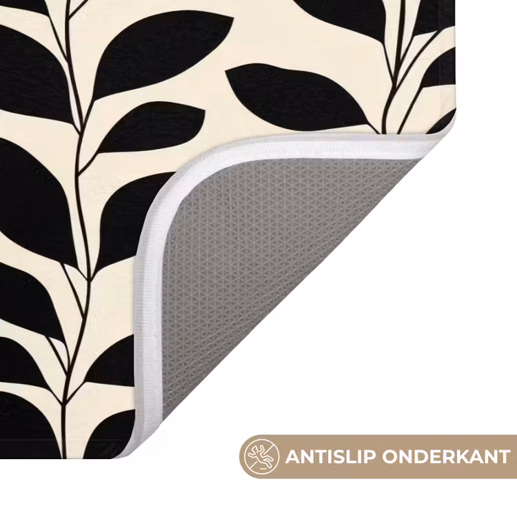 WC Mat - Botanisch - Dessin - Zwart - Beige — 3