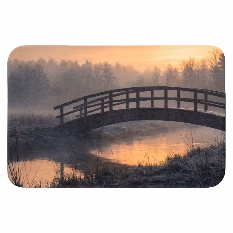 WC Mat - Brug - Mist - Bomen - Water — 1