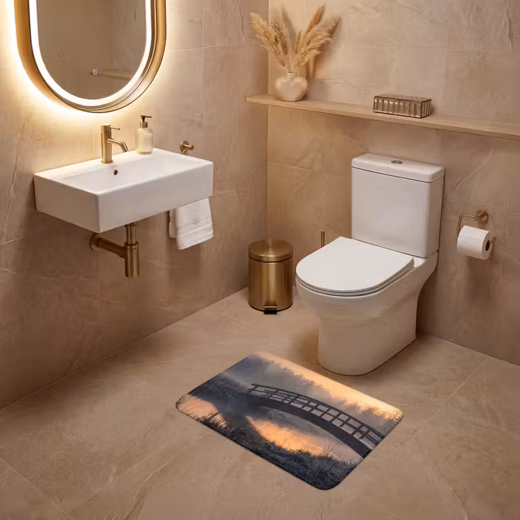 WC Mat - Brug - Mist - Bomen - Water — 4