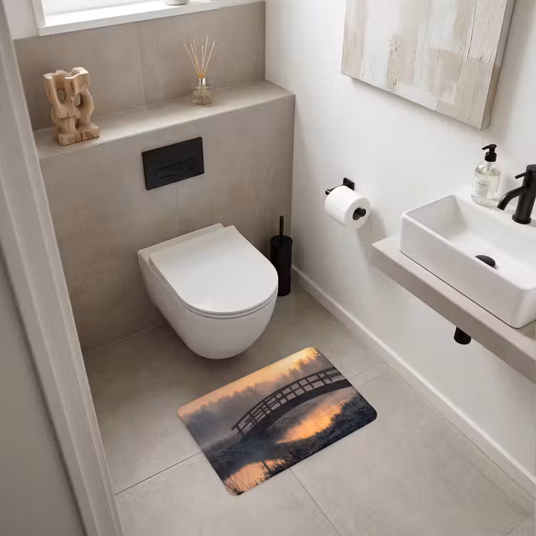 WC Mat - Brug - Mist - Bomen - Water — 6