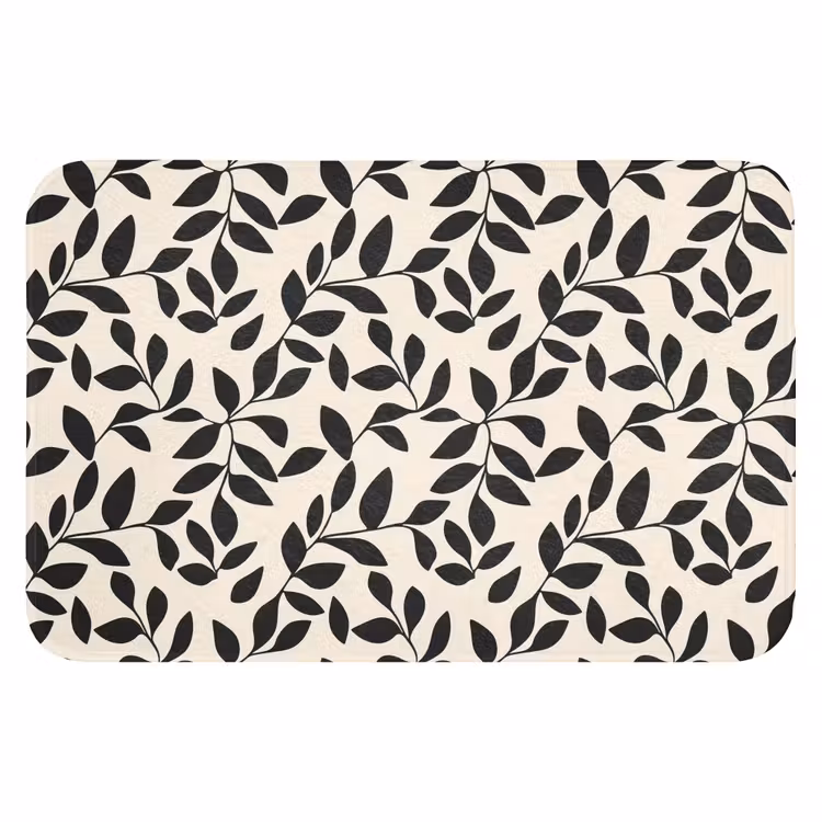 WC Mat - Elegant - Patroon - Zwart - Beige — 1