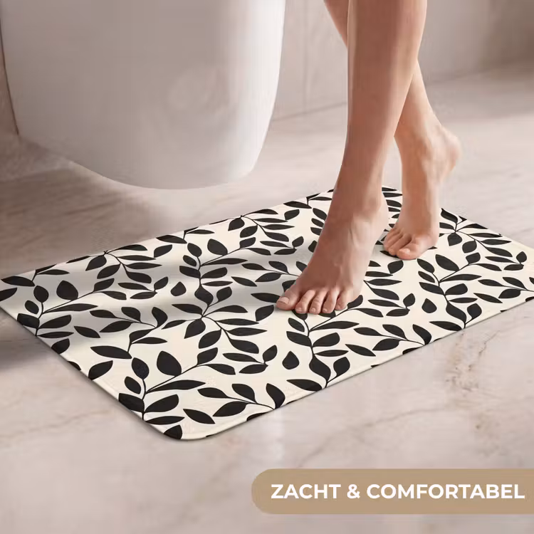 WC Mat - Elegant - Patroon - Zwart - Beige — 7