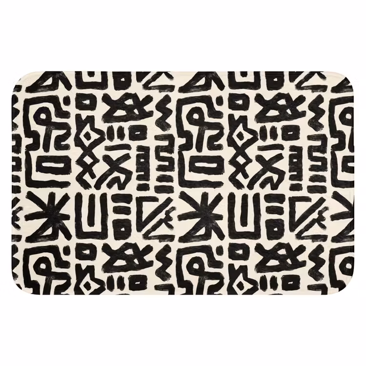 WC Mat - Geometrisch - Figuren - Zwart — 1