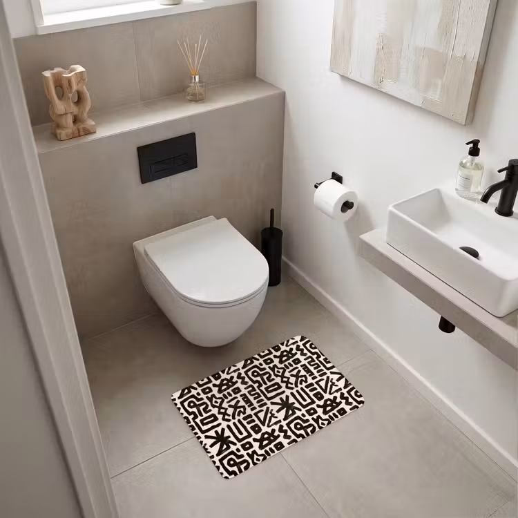WC Mat - Geometrisch - Figuren - Zwart — 6