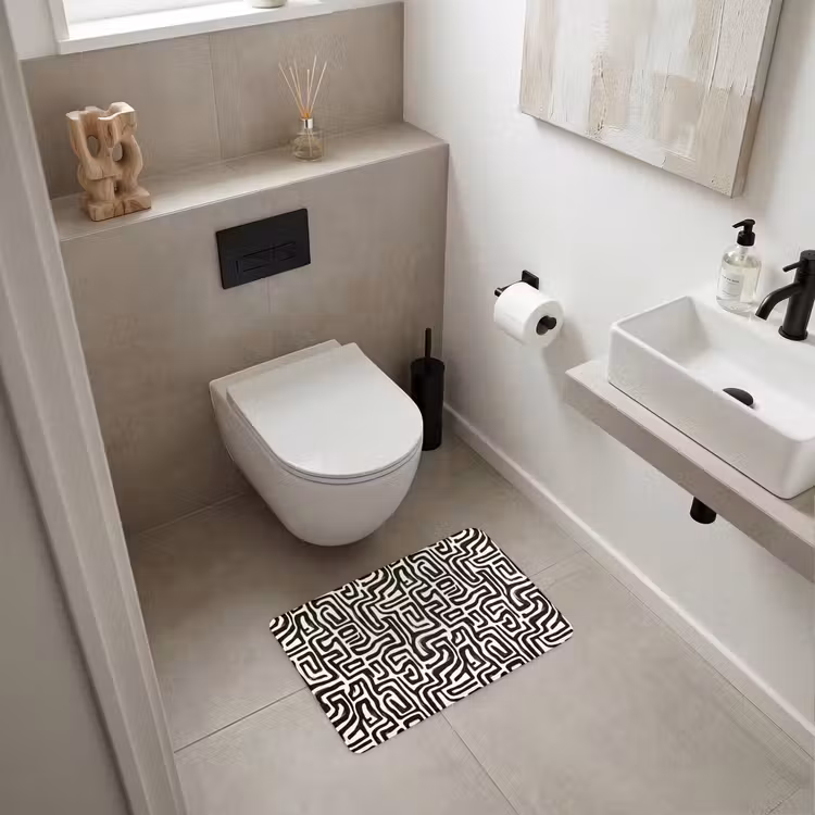 WC Mat - Grafisch - Lijnen - Zwart - Wit — 6