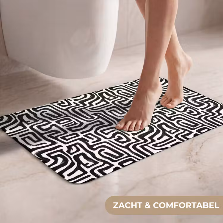 WC Mat - Grafisch - Lijnen - Zwart - Wit — 7