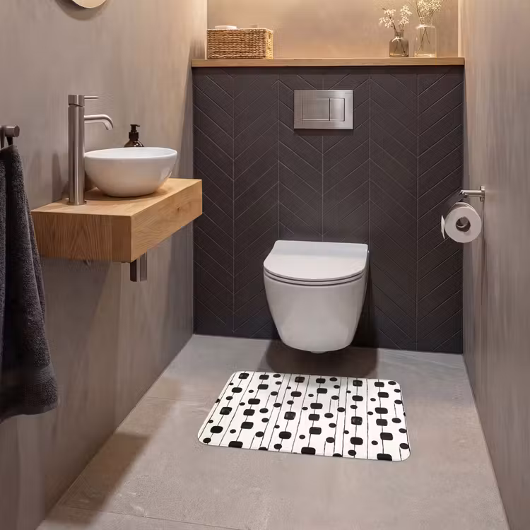 WC Mat - Grafisch - Modern - Zwart — 2
