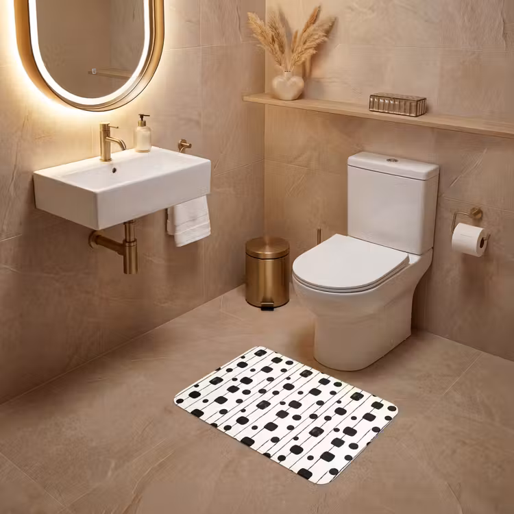 WC Mat - Grafisch - Modern - Zwart — 4