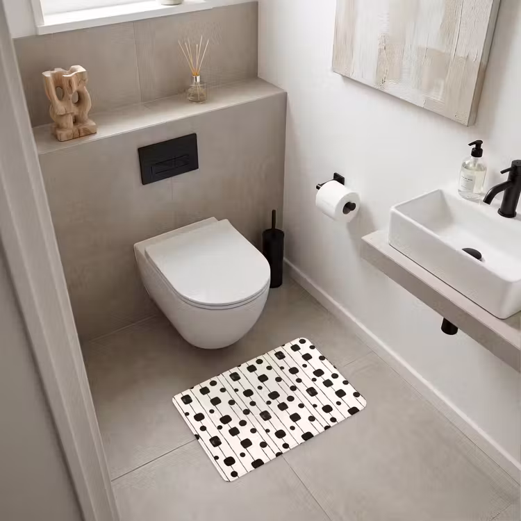 WC Mat - Grafisch - Modern - Zwart — 6