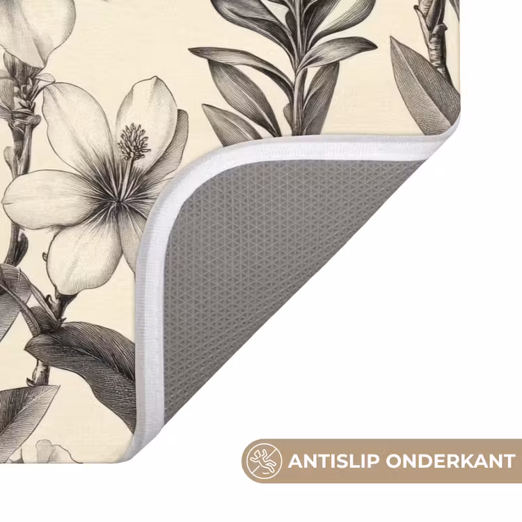 WC Mat - Klassiek - Botanisch - Zwart - Beige — 3
