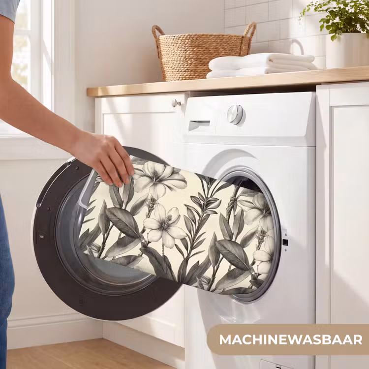 WC Mat - Klassiek - Botanisch - Zwart - Beige — 5
