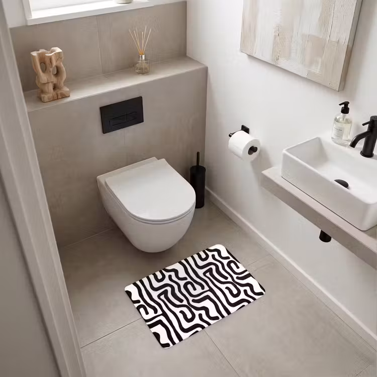 WC Mat - Modern - Lijnen - Zwart — 6