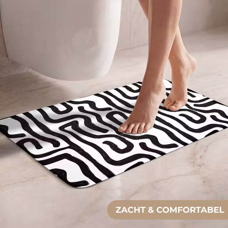 WC Mat - Modern - Lijnen - Zwart — 7