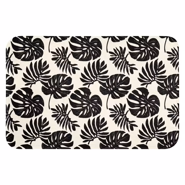 WC Mat - Modern - Monstera - Zwart — 1