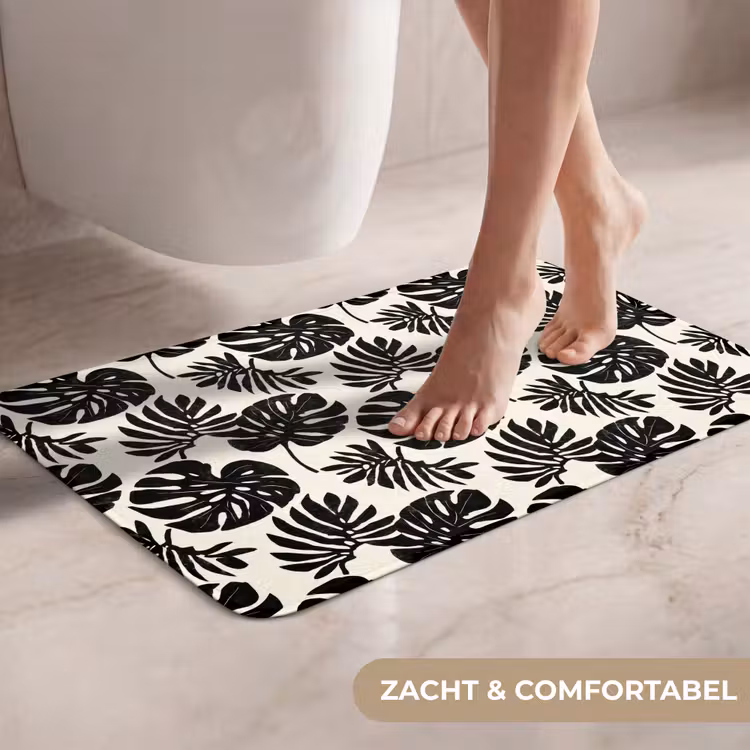 WC Mat - Modern - Monstera - Zwart — 7