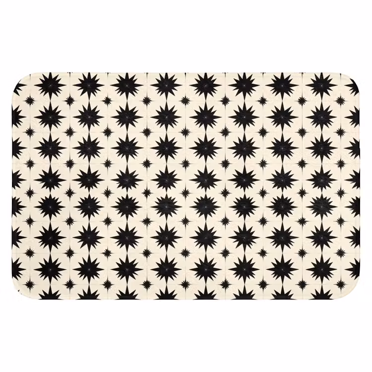 WC Mat - Stervormen - Geometrisch - Zwart — 1