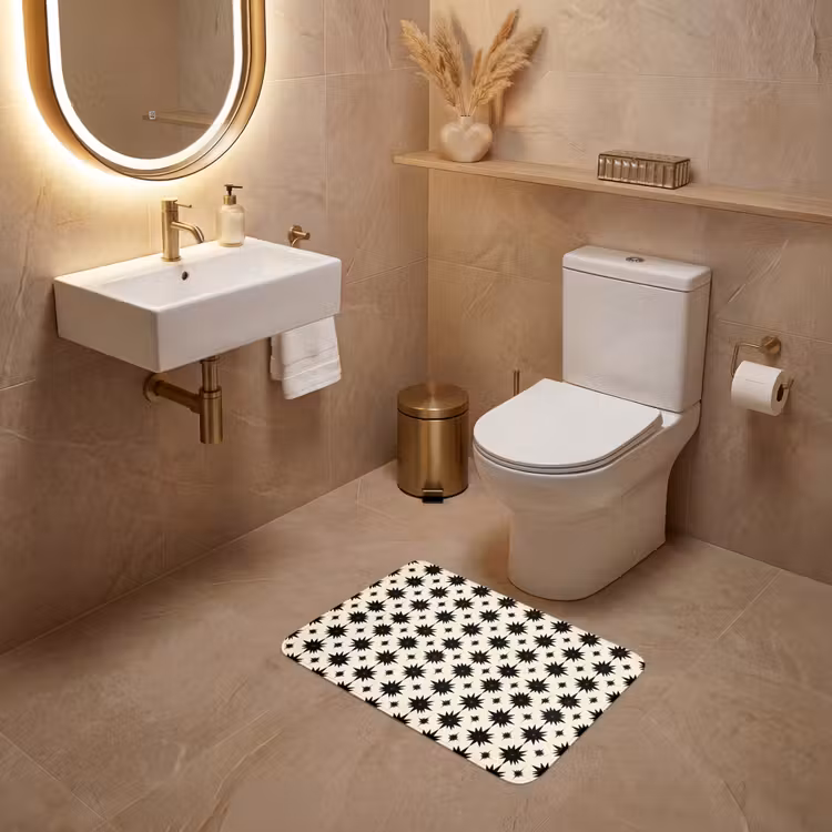 WC Mat - Stervormen - Geometrisch - Zwart — 4
