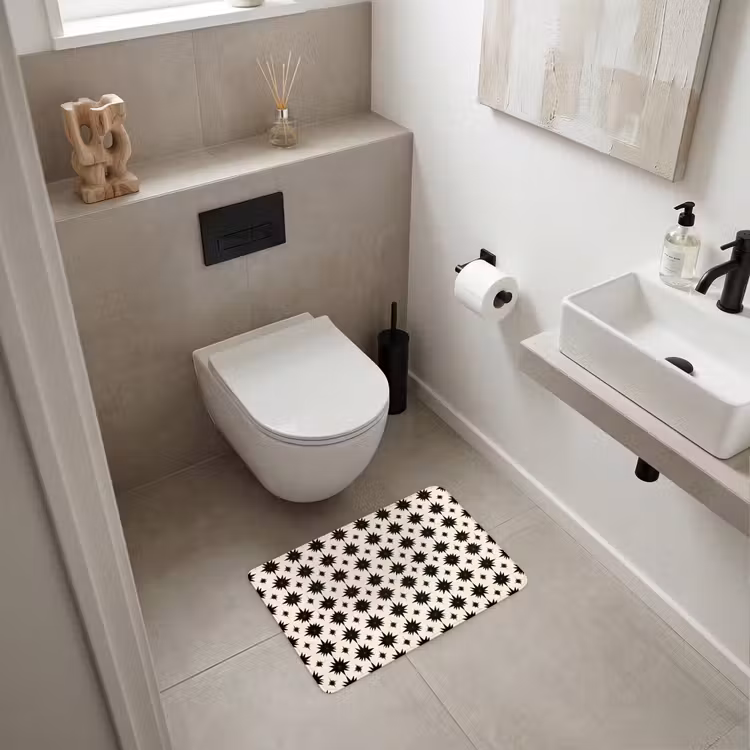 WC Mat - Stervormen - Geometrisch - Zwart — 6