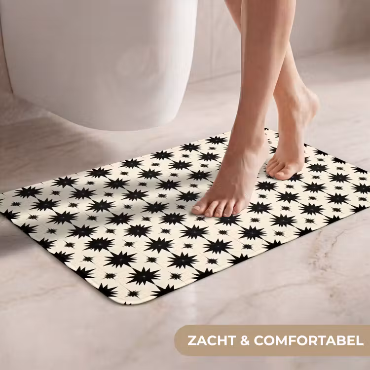 WC Mat - Stervormen - Geometrisch - Zwart — 7