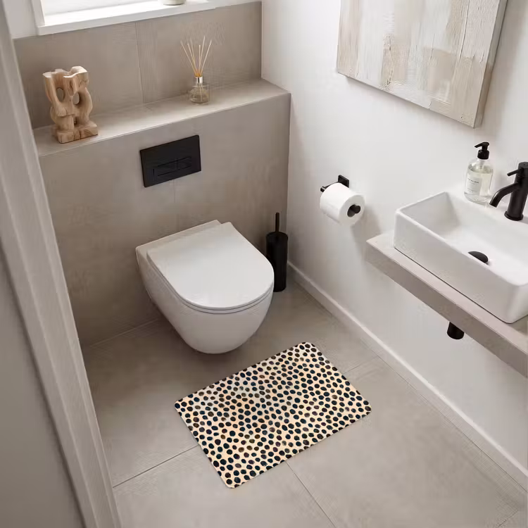 WC Mat - Stippen - Patroon - Zwart — 6