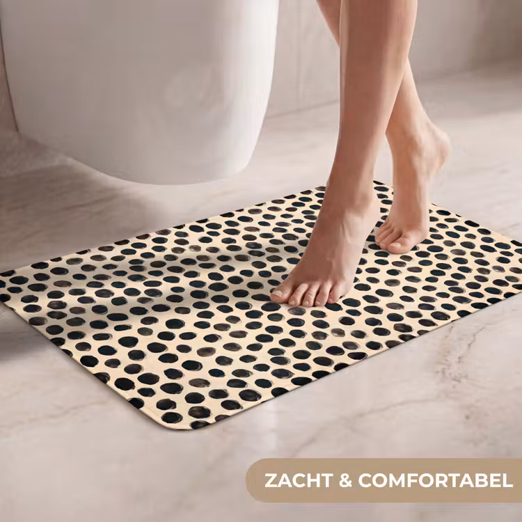 WC Mat - Stippen - Patroon - Zwart — 7