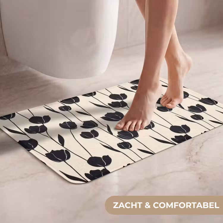 WC Mat - Tulpen - Patroon - Zwart — 7