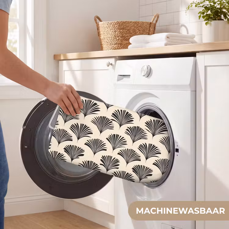 WC Mat - Waaiers - Botanisch - Zwart - Beige — 5