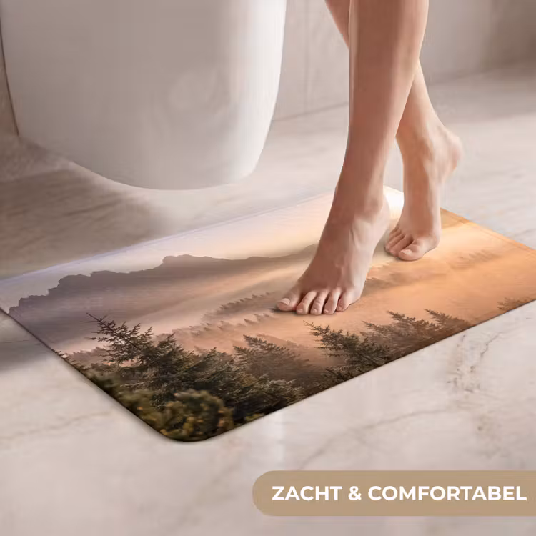 WC Mat - Zonlicht - Mist - Bergen - Bomen — 7