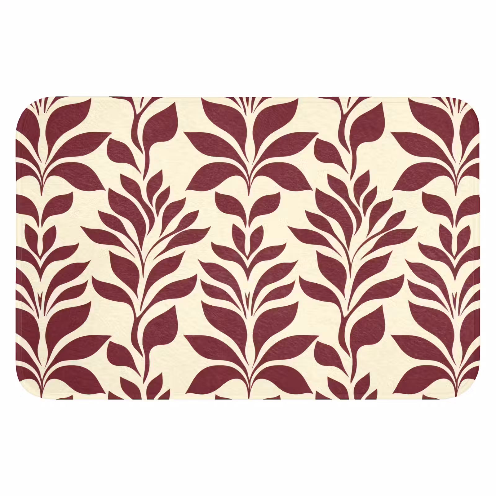 WC Mat - Abstract - Bladeren - Burgundy — 1