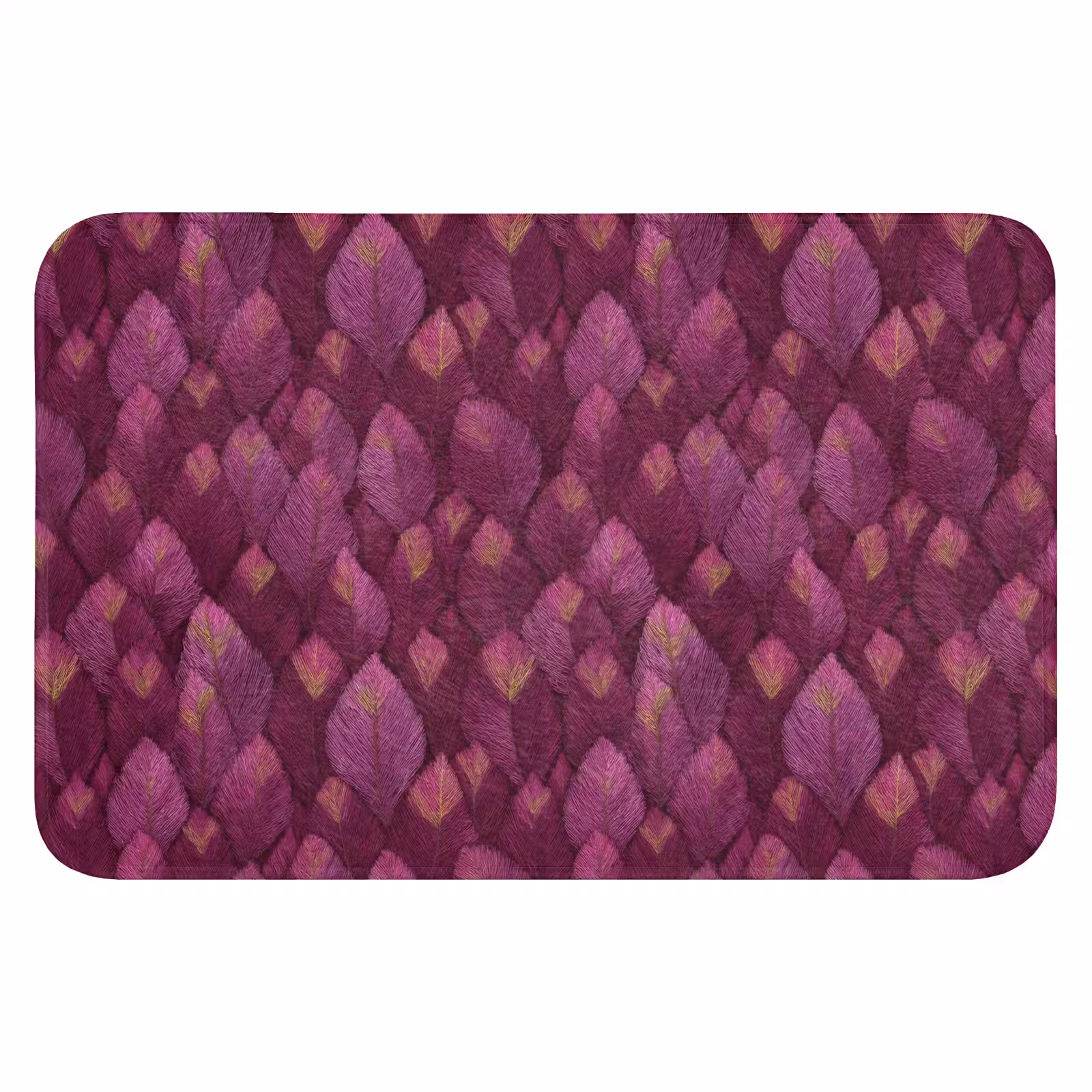 WC Mat - Bladeren - Patroon - Burgundy — 1