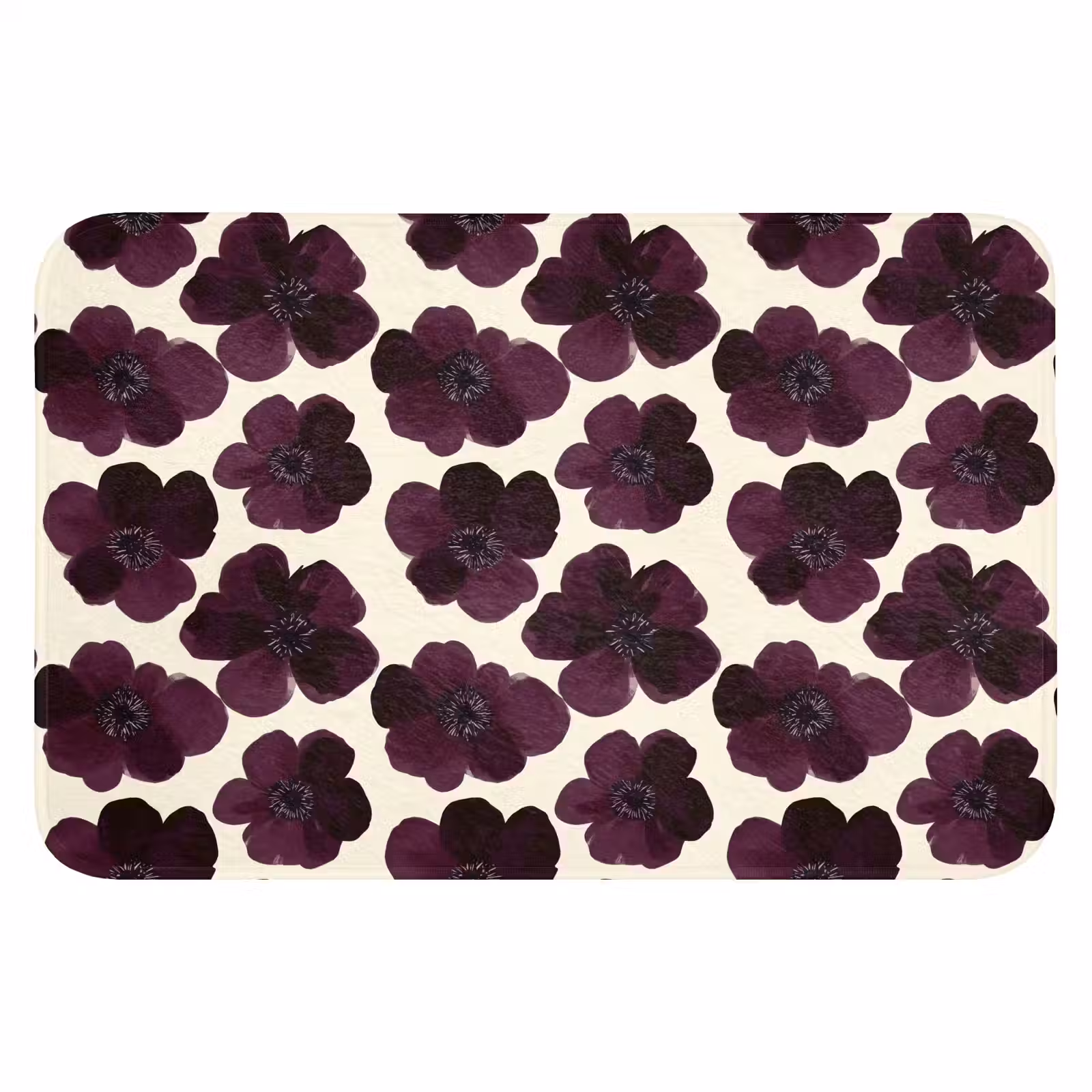 WC Mat - Bloemen - Aquarel - Paars — 1