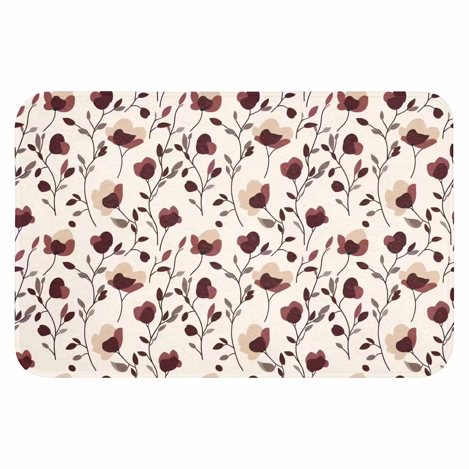 WC Mat - Bloemen - Botanisch - Bordeaux — 1