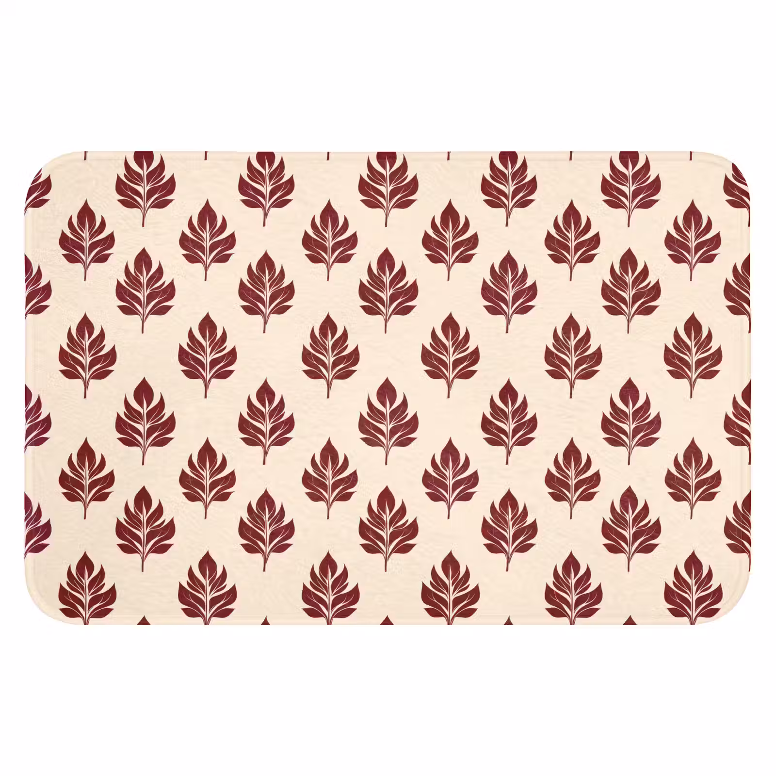 WC Mat - Botanisch - Patroon - Bordeaux — 1