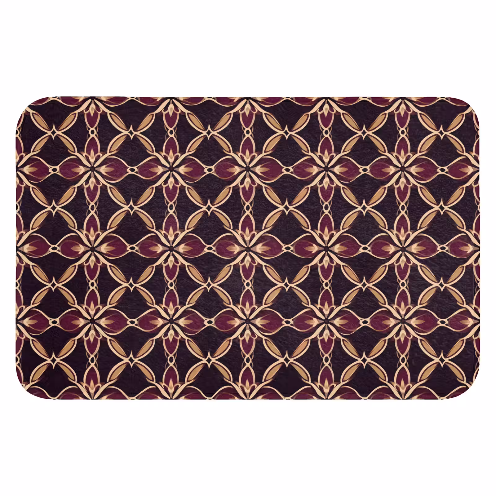 WC Mat - Symmetrisch - Tegel - Burgundy — 1