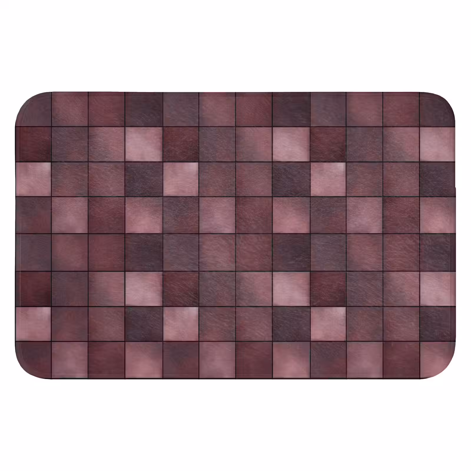 WC Mat - Vierkant - Tegel - Patroon - Paars — 1