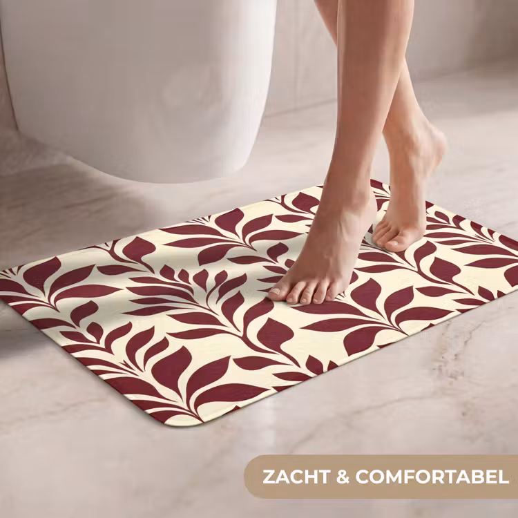 WC Mat - Abstract - Bladeren - Burgundy — 7